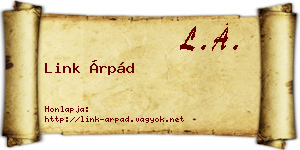 Link Árpád névjegykártya